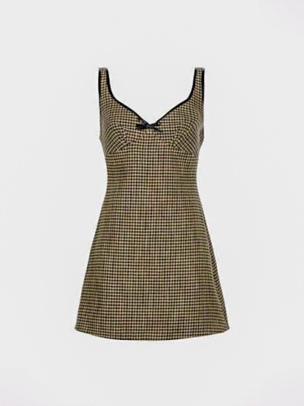 Alexa Chung Edwige Faux Patent Leather-trimmed Houndstooth Tweed Mini Dress